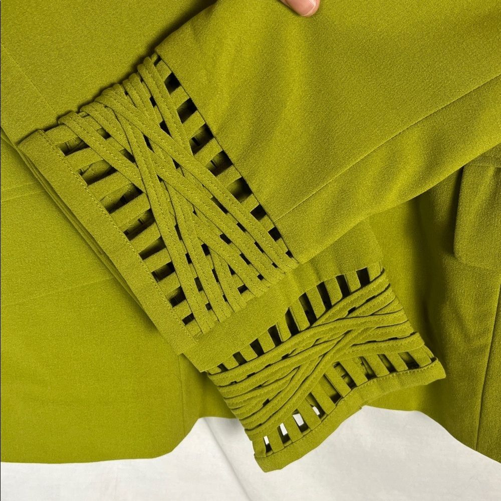 Light Olive Green Monroe and Main 2 Piece Suit with Lattice Trim - Picture 4 of 8
